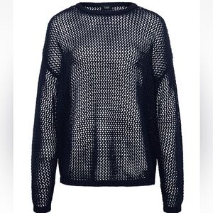 Open Knit Navy Mesh Sweater